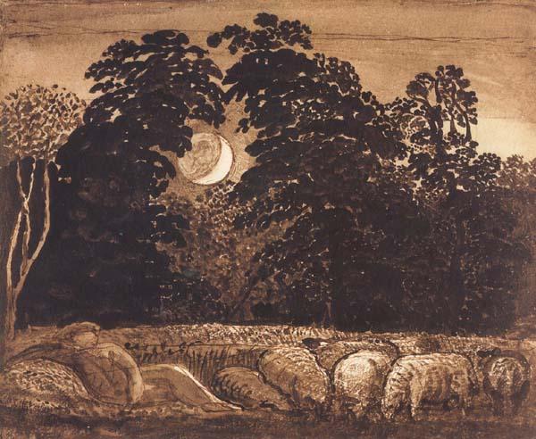 Samuel Palmer The Sleeping Shepherd Sweden oil painting art